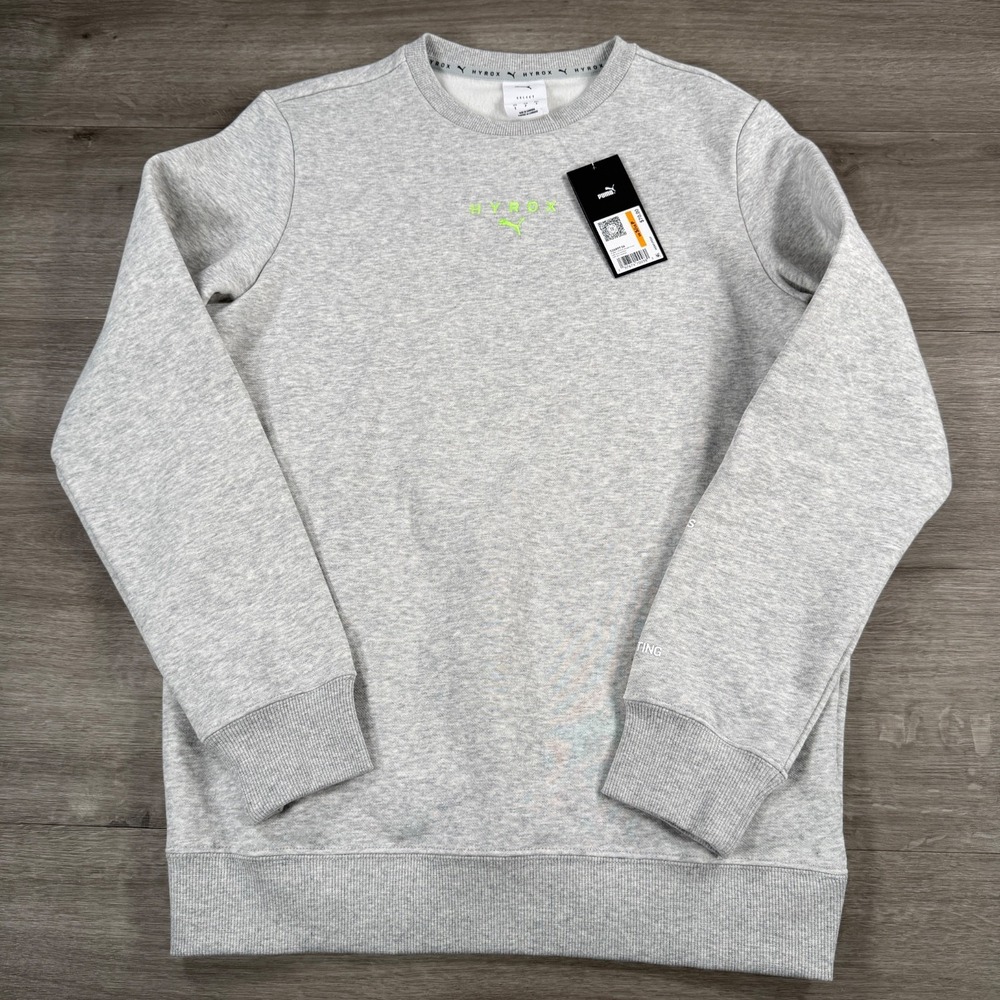 Puma HYROX Heavyweight Sweatshirt Crewneck Light Gray 526897 Training Fitness